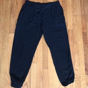 Black jogger style rayon pants
